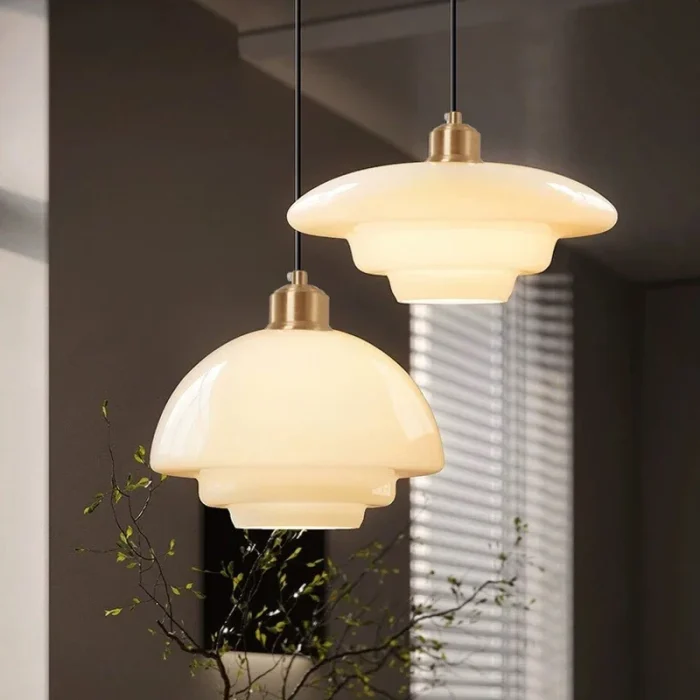 LED Glass Pendant Lights Modern Cream Home Decorative Hanging Lamp For Dining Living Room Bedroom Nordic Indoor Lighting Fixture 1
