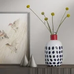 Chinese creative ceramic vase decoration retro dried flower vase living room living room desktop decoration home decoration 1