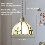 Handmade Retro Brass Chandelier Nordic Small Fresh Restaurant Cafe Bay Window Four Leaf Clover Chandelier Decorative Lamps 6