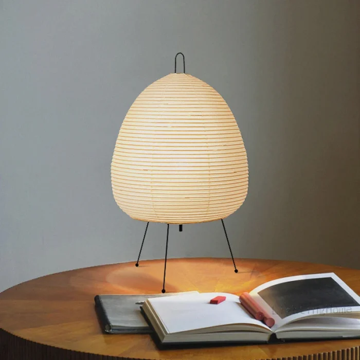 Japanese Design Akari Wabi-sabi Yong Table Lamp Printed Rice Paper Lamp Bedroom Desktop Decoration Table Lamp Drop Shipping 3