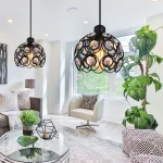 Modern Pendant Lamp E27 Industrial Lights for Bedroom Hanging Lighting Nordic Crystal K9 Lampshade LED Bulb Kitchen Chandeliers 4