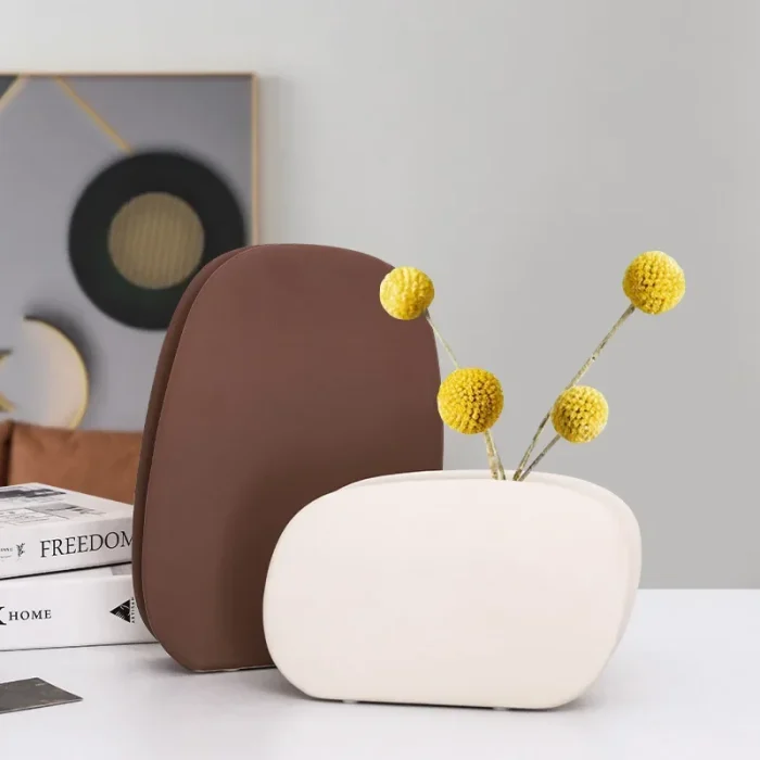 Creative Geometric Morandi Ceramics Vase Living Room Desktop Flower Arrangement Container Wedding Vases for Table Decorations 3