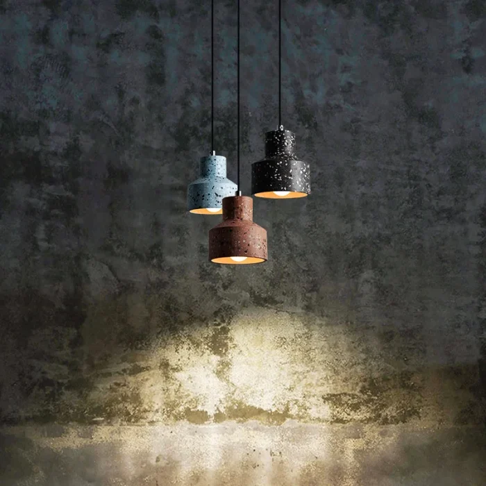 E27 Creative Nordic Living Room Small Chandelier Industrial Cement Personality Restaurant Bar Study 2