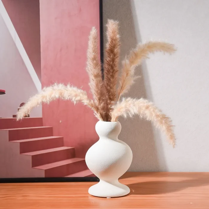 Nordic Ins Circle Ceramic Vase Ornaments Living Room Bedroom Dining Table Flower Arrangement Container Wedding Vase Decoration 3