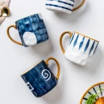 350ml Japanese Ceramic Mug  Coffee Cup Underglaze Office Home Milk   Bumpy Surface Handgrip  Microwave Safe 1