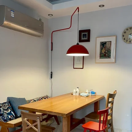 Red Rocker Chandelier Wabi-sabi Style Living Room Wall Bedroom Bedside Restaurant Wiring-Free Folding Retractable Wall Lamp 2