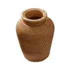 Autumn Rattan Hand-Woven Vase American Pastoral Desktop Storage Shooting Props Furniture Artistic Basket for Flower Arranging 5