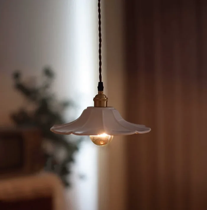 Retro Ceramic Chandelier Japanese Restaurant Bar Bedroom Bedside Lamp Brass Chandelier Decorative Lighting Fixtures 2