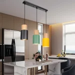 Nordic logs Simple Three-Headed Wrought Iron Restaurant Chandelier lamp Lighting Bar Restaurant Bedroom Study pendant light 1
