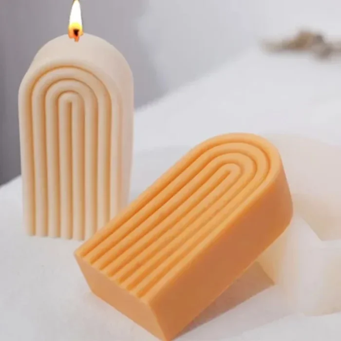 Geometric Rainbow Arch Scented Candles Soy Wax Art Handmade Crafts Aromatherapy Candle for Home Desktop Decorative Candles Room 2