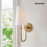 Simple Linen Wall Lamp French Bedroom Closets Bedside Lamp  Living Room Aisle Restaurant Cafe Art Atmosphere Lamp 3