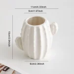 Creative White Ceramic Cactus Vase Ornament Living Room Bedroom Flower Arrangement Art Vase Christmas Background Decoration Vase 6
