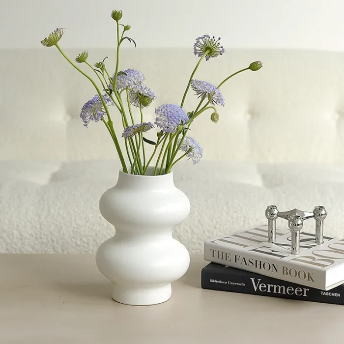 Nordic Style Ceramic Vase Ornaments Flower Arrangement Dried Flower Creative Art Home Living Room Vase Decoration Desktop Decor 6
