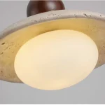 Yellow Travertine Simple Bedside Chandelier Restaurant Bar Chandelier Personalized Creative Cream Style Decorative Lamp 5