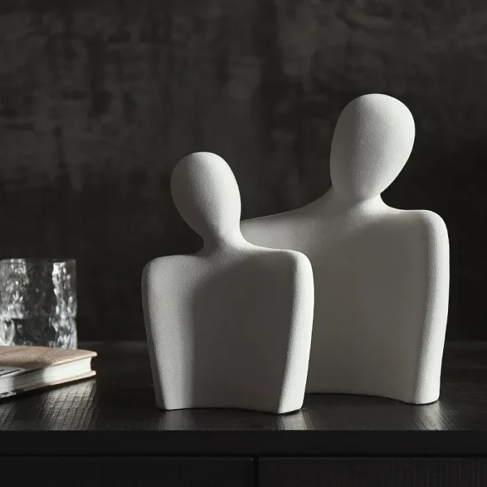 Nordic minimalist abstract figures ceramic ornaments bedroom living room desktop furnishings home decoration office figurines 2