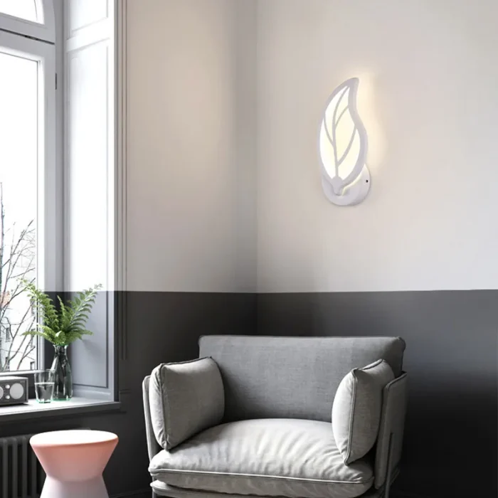 minimalist Leaf Wall Lamp living room study corridor courtyard lights acrylic LED wall light Bedroom bedside Decor Night Light 3