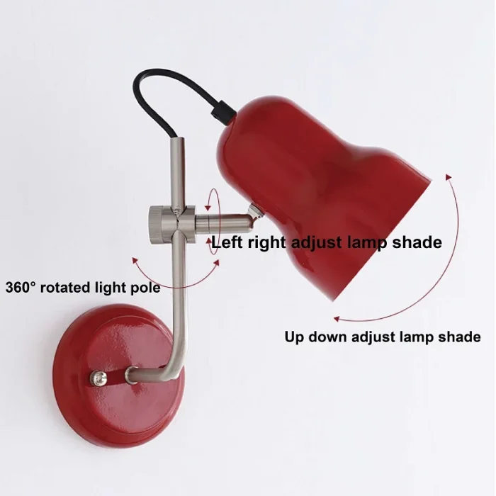 Retro Wall Lamp Bedroom Bedside Lamp Nordic Adjustable Angle Desk Lamp Interior Decoration Lamp 4