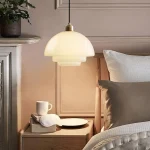 LED Glass Pendant Lights Modern Cream Home Decorative Hanging Lamp For Dining Living Room Bedroom Nordic Indoor Lighting Fixture 3