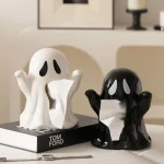 Creative Ceramic Ghost Tissue Box Ornaments Living Room Bedroom Dining Table Carton Storage Crafts Halloween Gifts Decoration 2