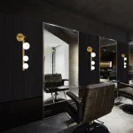 Glass Wall Lamp Simple Light Luxury Hotel Mirror Headlight Living Room Background Wall Bedroom Bedside Lamp G9 4