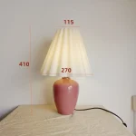 Creative Table Lamp Pleated Girl's Bedroom Lamp Nordic Atmosphere Lamp Ceramic Decorative Bedside Table Lamp 6
