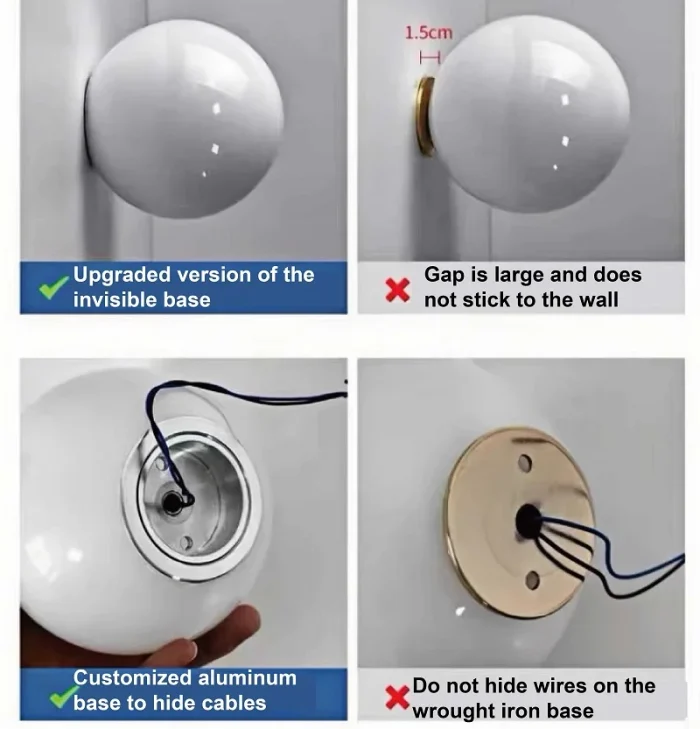 LED Sphere Glass Wall Lamp Minimalist Designer Living Room Background Wall Lamp Bathroom Sphere Bedroom Bedside Lamp 6