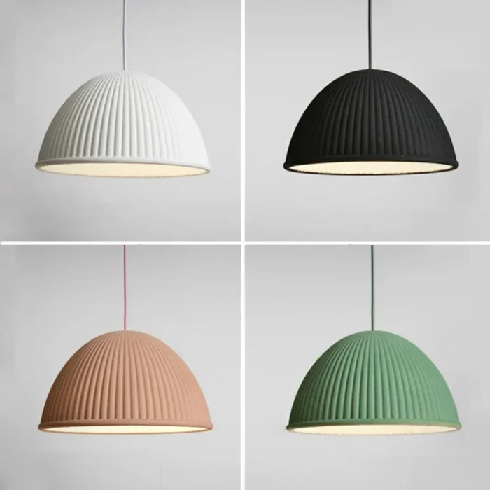 LED Nordic Pendant Lights Macaron Resin Lamps Bedroom Living Dining Room Bar Cafe Simple Indoor Home Decoration Hanging Fixtures 2