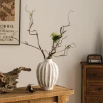 Nordic Ins White Ceramic Vase Ornaments Living Room Wine Cabinet Entrance Desktop Flower Arrangement Art Vase Wedding Decoration 4