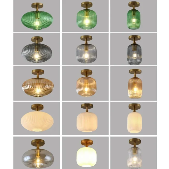 LED Nordic Glass Ceiling lights Minimalist bathroom Balcony Bedroom Entrance Light fixture Indoor lighting Glass Ceiling Lamp 3