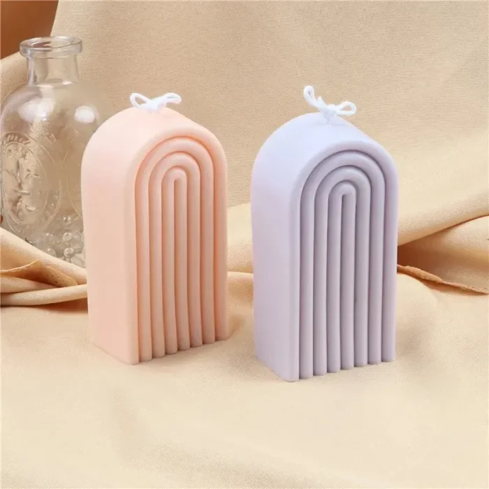 Geometric Rainbow Arch Scented Candles Soy Wax Art Handmade Crafts Aromatherapy Candle for Home Desktop Decorative Candles Room 4