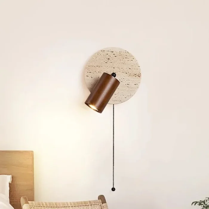 LED cave stone solid wood wall lamp for porch spot light bedroom study living room bedside lamp corridor lighting 6