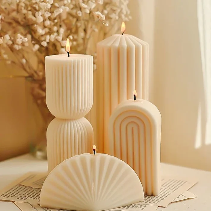 Luxury Decoration Candle Nordic Geometric Scented Candles Aesthetic Big Home Decorative Candles Table Decoration And Accessories 1