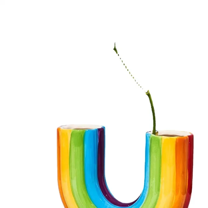 Nordic Ins Resin Rainbow Vase Home Decoration Accessories Flower Arrangement Container Wedding Vases for Table Decorations 5