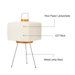Japanese Creative Tripod Floor Lamp Designer Wabi-sabi Style Bedroom Rice Paper Standing Lights Home Hotel Lighting Decoration 4