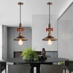 Vintage Industrial Single Head Steampunk Water Pipe Pendant Light Retro Metal Copper Pipe Chandelier Adjustable Hanging Lamp 1