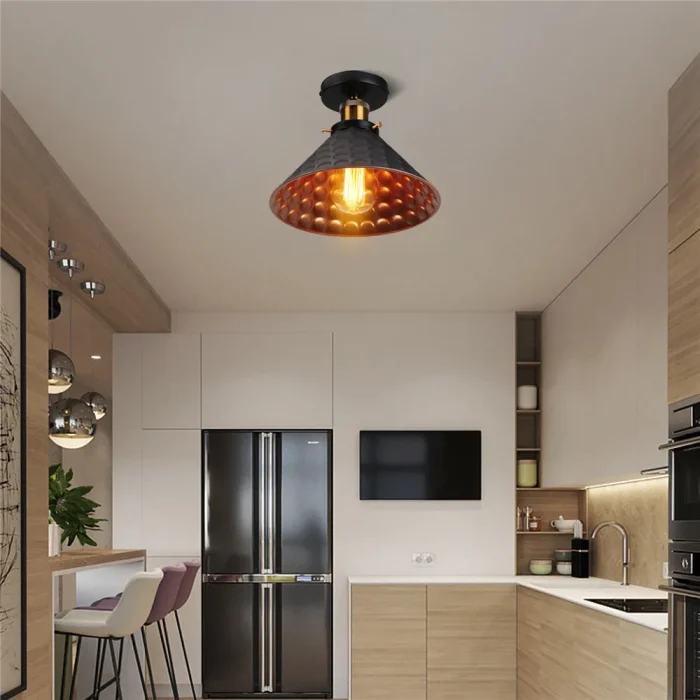 Retro Industrial Ceiling Light Modern Nordic Flush Mount Ceiling Lamps Shade for Dinning Room Living Room Indoor Lighting Decor 5