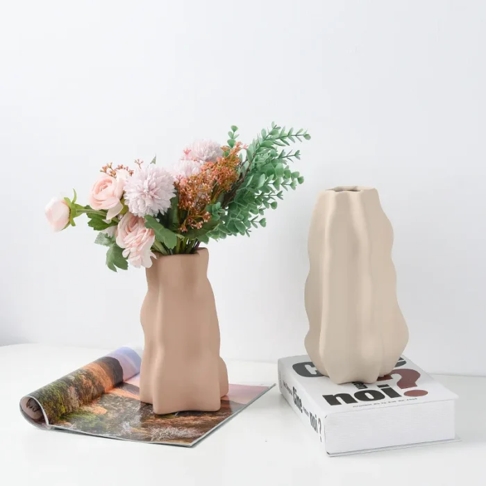 Creative minimalism ceramic vase living room TV cabinet restaurant desktop hydroponic flower arrangement flower home decoration 4