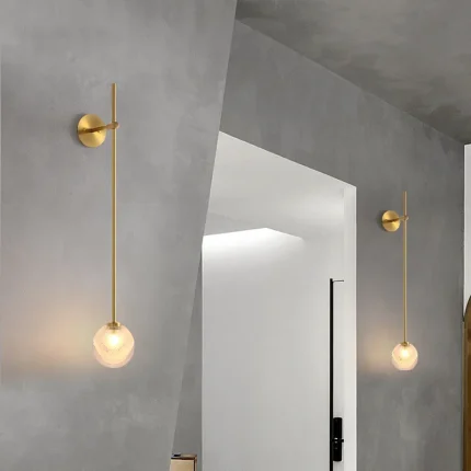 Minimalist Line Wall Lamp Bedroom Study Bedside Lamp Living Room Background Wall LED Bubble Glass Decorative Lamps 1