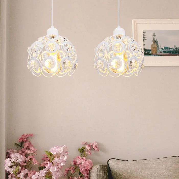 Modern Pendant Lamp E27 Industrial Lights for Bedroom Hanging Lighting Nordic Crystal K9 Lampshade LED Bulb Kitchen Chandeliers 6