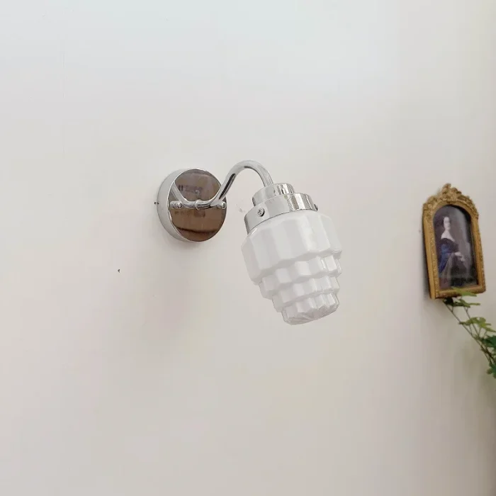 Nordic Modern Retro Bungalow Bedroom Bedside Wall Lamp Prague Hall Glass Lamp Interior Decoration Lamp G9 2
