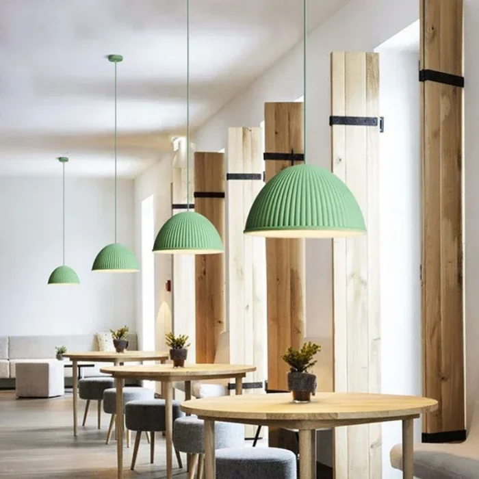 LED Nordic Pendant Lights Macaron Resin Lamps Bedroom Living Dining Room Bar Cafe Simple Indoor Home Decoration Hanging Fixtures 6
