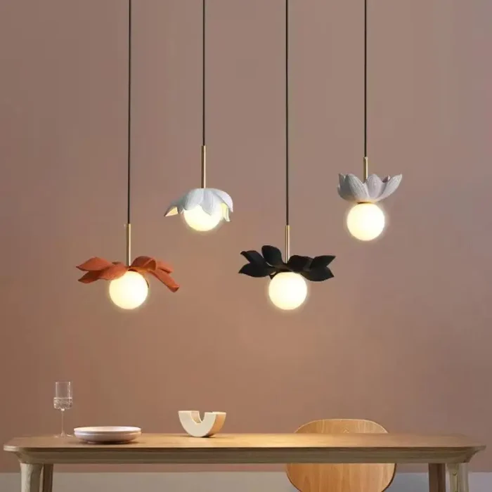 Nordic Personality Restaurant Small Chandelier Creative Bar Single-Head Bedroom Bedside Resin Glass Decorative Chandelier G9 3