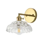 LED Wall Light Copper Glass Flower Wall Lamp Bed Bed Bedroom Shop Interior Decoration Light 5