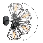 Industrial Vintage Wall Light Adjust Angle Retro Loft Wall Lamp E27 Iron Cage Sconce Bedside Bathroom Indoor Lighting Wandlamp 5