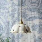 Ceramic Skirt Chandelier Cream Style French Retro Living Room Bedroom Bedside Lamp Concrete Single Head Small Lamp 5