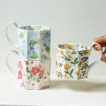 Creative Matte Floral Ceramic Mug Ornaments Living Room Kitchen Bedroom Office Milk Mug Crafts Birthday Gifts Home Decoration 4