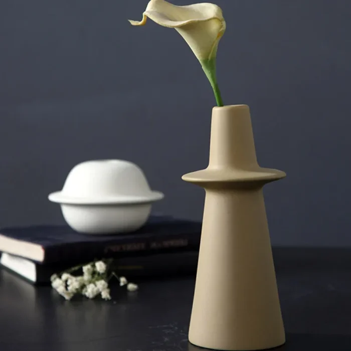 Nordic Geometric Irregular Morandi Vase Ceramic Decoration Creative Frosted Living Room Dried Flower Vase Simple Decoration 2