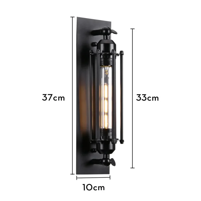 Industrial Loft Wall Light Fixture Rural Vintage Wall Lamp for Bedroom Garage Porch Stair Living Room Metal Frame Lamp Sconce 6