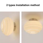LED Background Wall Wave Wall Lamp Bedroom Balcony Ceiling Lamp Cream Retro Aisle Cloakroom Decorative Wall Lamp 2