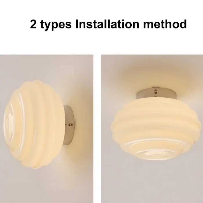 LED Background Wall Wave Wall Lamp Bedroom Balcony Ceiling Lamp Cream Retro Aisle Cloakroom Decorative Wall Lamp 2